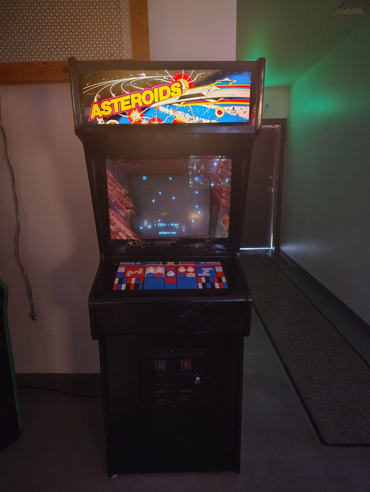 Asteroids arcade cabinet by Atari 1979 at The Back Patio Portland