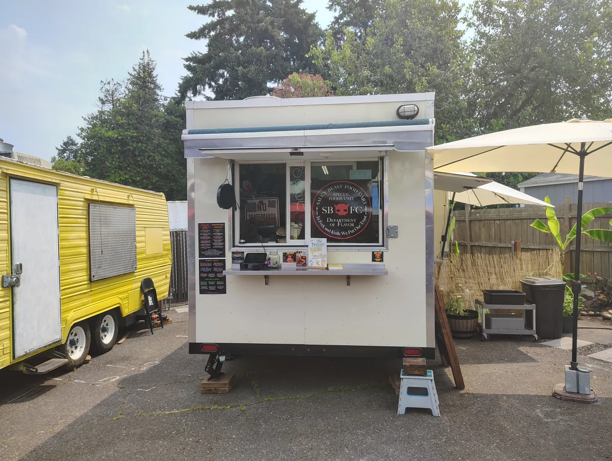 Front view of Saucy Beast Food Cart
