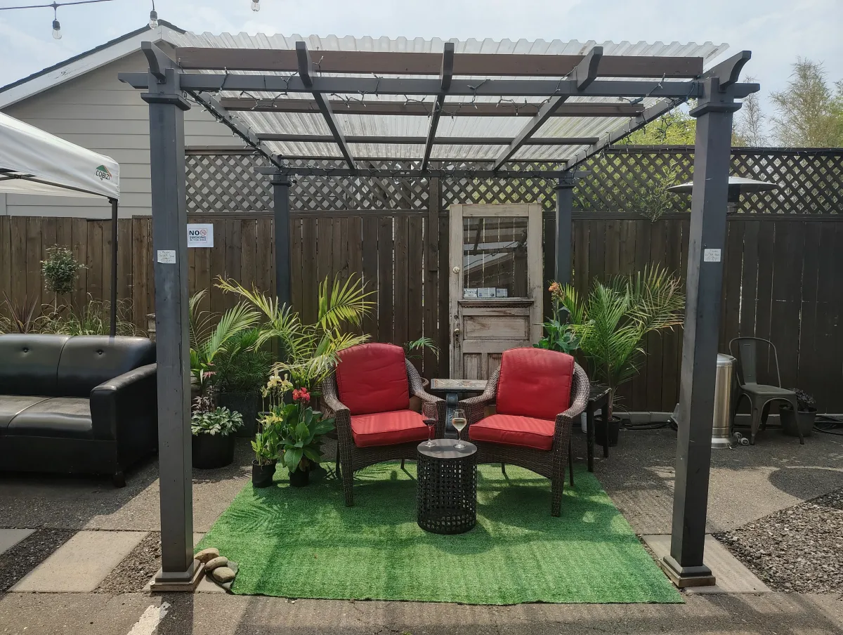 Pergola and outdoor seating