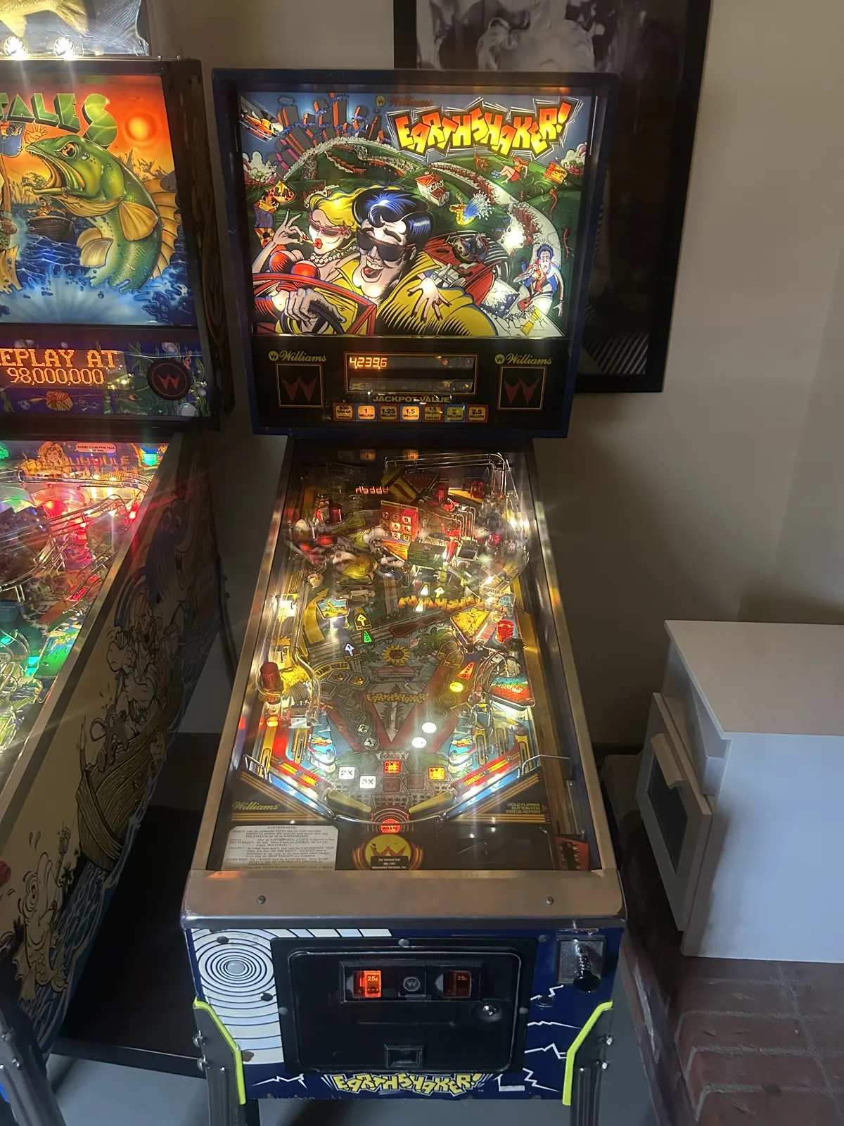 Earthshaker and Fish Tales pinball machines