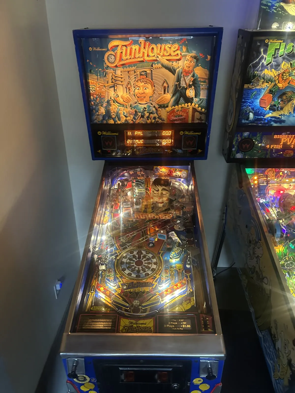 FunHouse and Fish Tales pinball machines