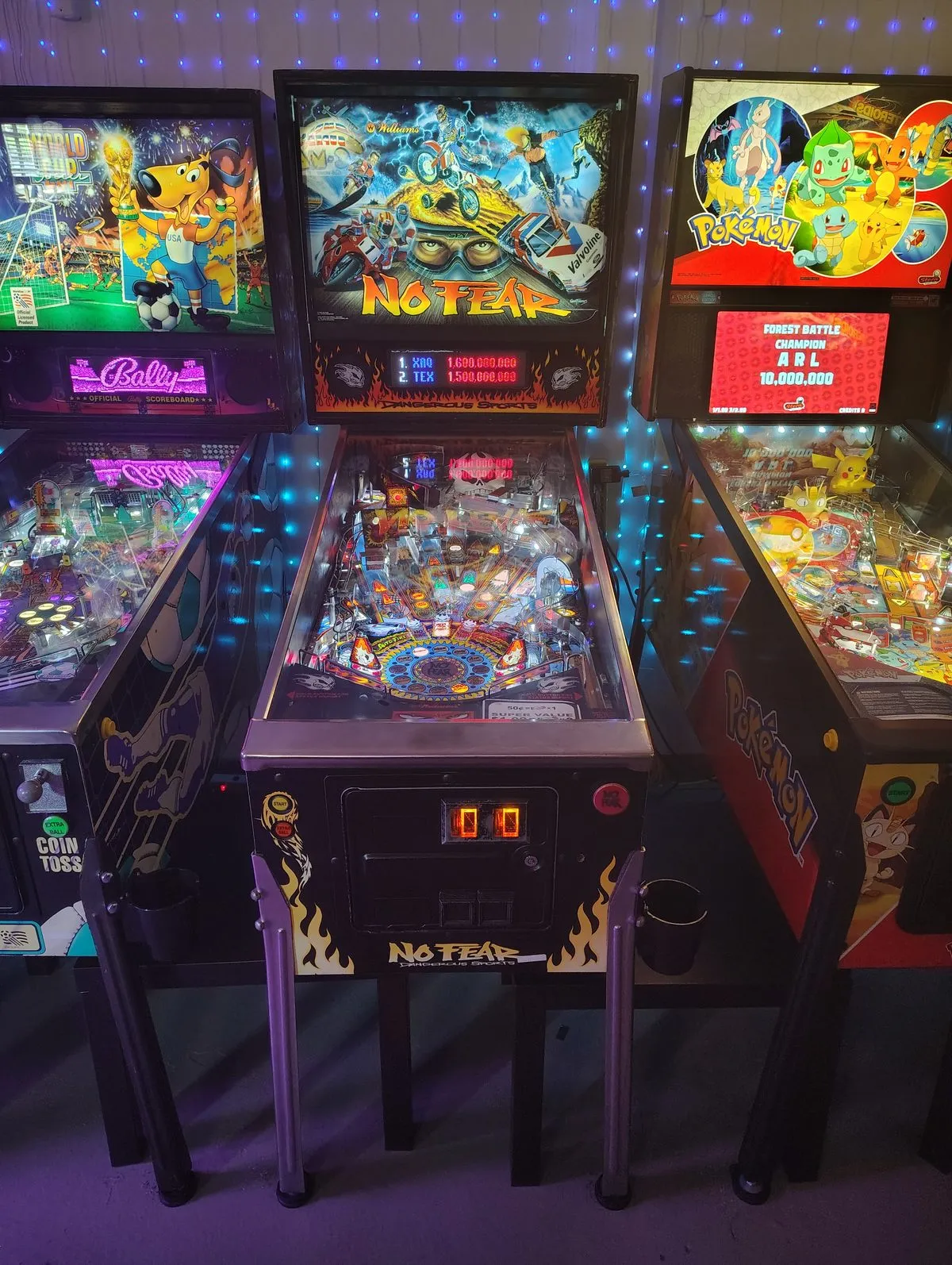 No Fear and Pokémon pinball machines