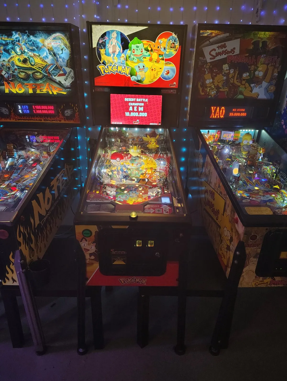 Pokémon and The Simpsons Pinball Party machines